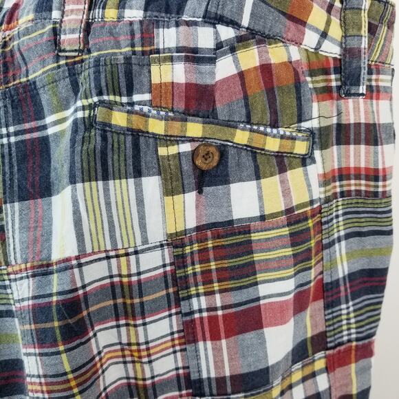 The New Ivy Retro Blue Red Yellow Plaid Shorts Size 40 - Picture 3 of 4